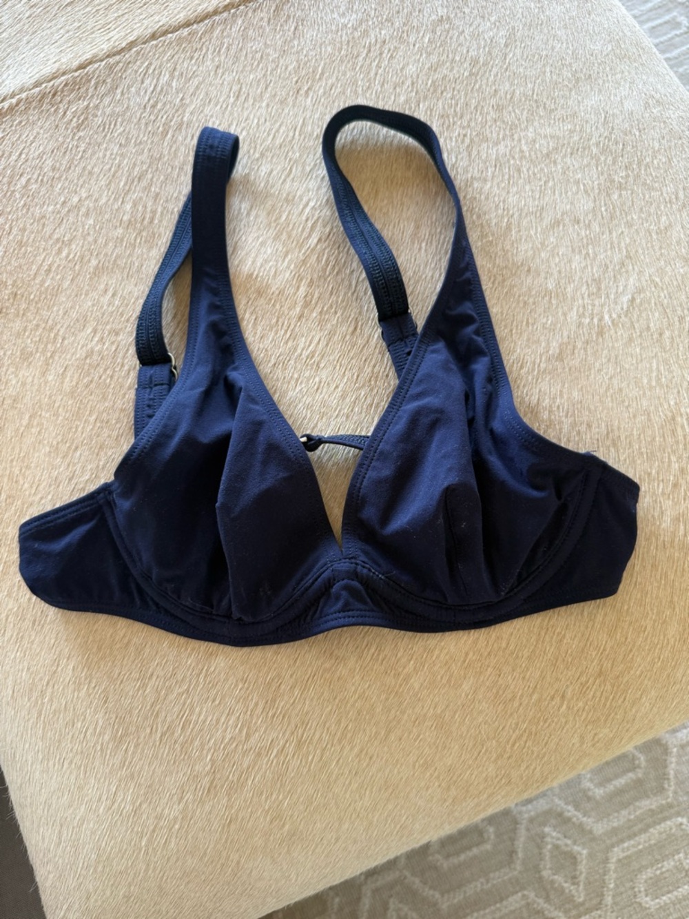 Isabel Marant NEW Navy Triangle Bralette Bra Slim Straps underwire Bikini top 34